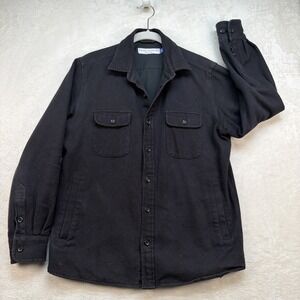 Peter Manning Black Shirt Jacket Men's Large 3 Chore Coat Overshirt Shacket